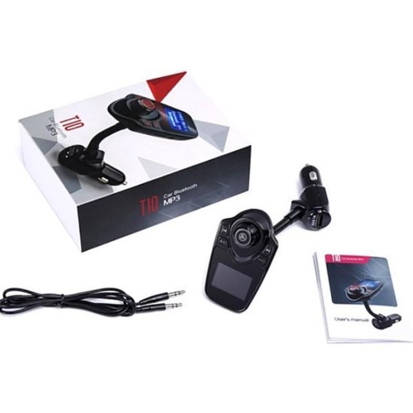 FM Transmitter voor in de auto - Handsfree bellen - USB Ingang - Auto bluetooth - Carkit met AUX - Bluetooth handsfree carkit- fm transmitter - T10