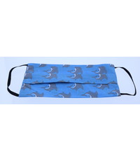 Merkloos Herbruikbaar katoenen vierhoekige Mondkapje Blauw Dolfijnen