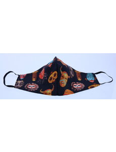 Merkloos Mondkapje wasbaar - herbruikbaar katoen Zwart Indiaanse Maskers Print