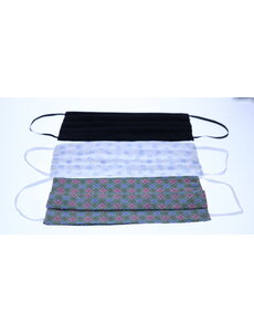 Merkloos Mondkapjes wasbaar - 2 laags herbruikbare katoen set van 3 stuks (Zwart, Wit, Groen)