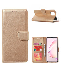 Ntech Samsung Galaxy A41 Portemonnee Hoesje - Goud