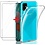 Ntech Geschikt voor Huawei P Smart 2020 Hoesje Transparant TPU Siliconen Soft Case + 2X Tempered Glass Screenprotector
