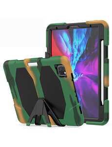 Ntech Apple iPad 11 Pro 2020 Extreme Armor hoes met Pencil Houder - Camouflage Groen