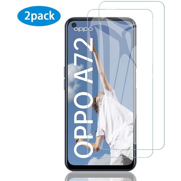 Ntech Screenprotector geschikt voor Oppo A72 Tempered Glass Screenprotector Glas Gehard - 2 Stuks