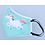 Merkloos Mondkapje wasbaar van katoen - 2 laags met elastiek  Turquoise met Regenboog en Unicorn
