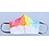 Merkloos Mondkapje wasbaar van katoen - 2 laags met elastiek  wit met Regenboog vlekken