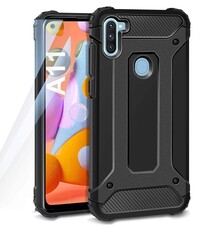 Ntech Samsung Galaxy A11 Hybride Armor Hoesje - Zwart