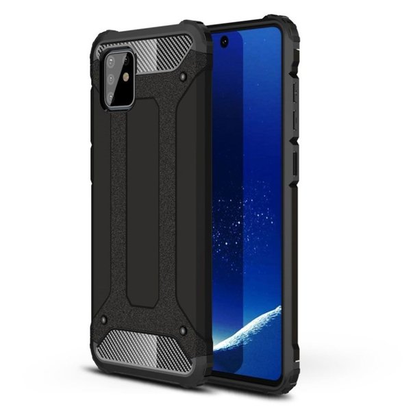 Ntech Hoesje Geschikt Voor Samsung Galaxy Note 10 Lite Hybrid Armor Hoesje - Zwart