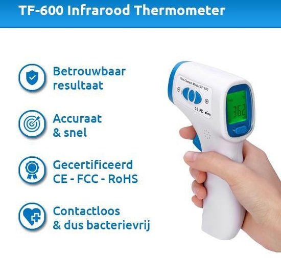 Stadscentrum Europa lexicon Digitale Infrarood Thermometer - Voorhoofd, Lichaam en Koorts  Temperatuurmeter - Phonecompleet.nl