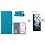 Ntech Hoesje Geschikt Voor Samsung Galaxy A41 Boek hoesje + 2X Screenprotector Blauw