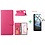 Ntech Hoesje Geschikt Voor Samsung Galaxy A41 Boek hoesje + 2X Screenprotector Pink