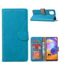 Ntech Samsung Galaxy A21S Hoesje / wallet Case Turquoise