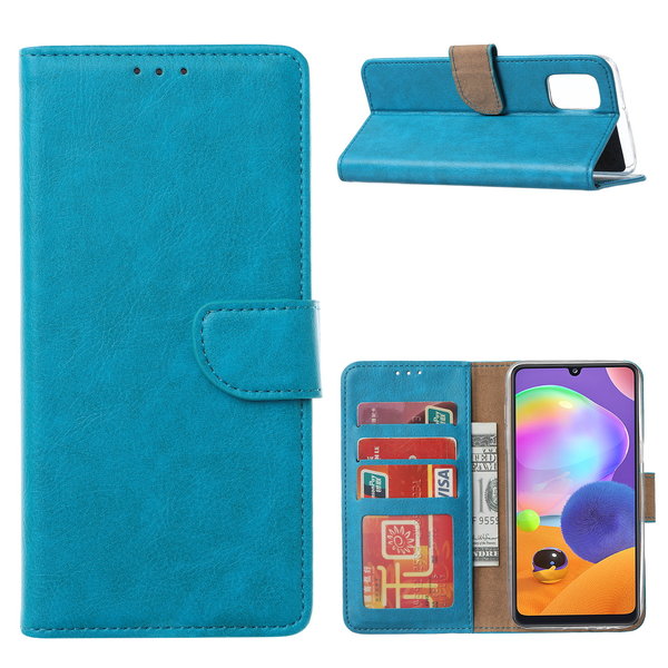 Ntech Hoesje Geschikt Voor Samsung Galaxy A21S Hoesje / wallet Case Turquoise