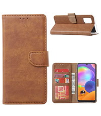 Ntech Samsung Galaxy A21S Hoesje / wallet Case Bruin