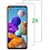 Ntech Hoesje Geschikt Voor Samsung Galaxy A21S Hoesje Rose Goud / 2X glas Screenprotector