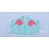 Merkloos Mondkapje wasbaar van katoen - 2 laags met elastiek - flamingo - Turquoise