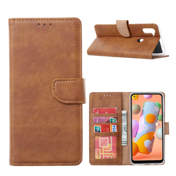 Ntech Ntech Geschikt voor Samsung Galaxy A31 Book Case - Bruin