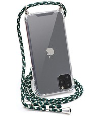 Ntech iPhone 12 Pro Max hoesje - Backcover met koord - Camouflage Groen