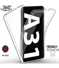 Ntech Samsung Galaxy A31 Dual TPU Case hoesje 360° Cover 2 in 1 Case ( Voor en Achter) Transparant