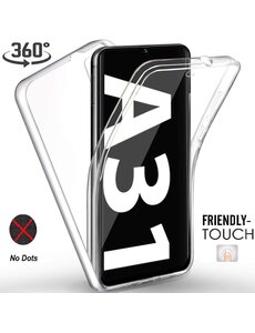 Ntech Samsung Galaxy A31 Dual TPU Case hoesje 360° Cover 2 in 1 Case ( Voor en Achter) Transparant