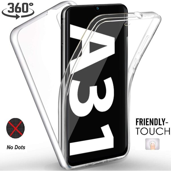 Ntech Hoesje Geschikt Voor Samsung Galaxy A31 Dual TPU Case hoesje 360° Cover 2 in 1 Case ( Voor en Achter) Transparant