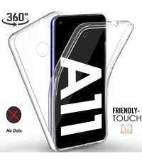 Ntech Samsung Galaxy A11 Dual TPU hoesje 360° Cover ( Voor en Achter) clear
