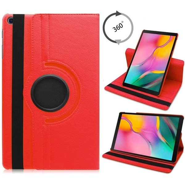 Ntech Hoesje Geschikt Voor Samsung Galaxy tab s6 lite 2024 hoes Rood Draaibare Hoesje Case Cover tablethoes - Tab s6 lite hoes 2020 / 2022 360 Hoes bookcase