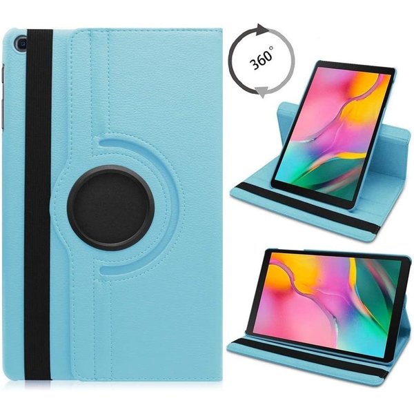 Ntech Hoesje Geschikt Voor Samsung Galaxy tab s6 lite hoes Licht Blauw Draaibare Hoesje Case Cover tablethoes - Tab s6 lite hoes 2020 360 Hoes bookcase