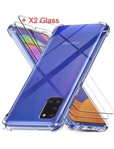 Ntech Samsung Galaxy A31 Anti Shock Hoesje - X2 Screenprotector - Clear