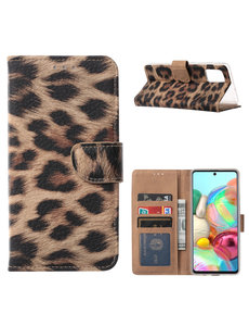 Ntech Samsung Galaxy A41 Portemonnee / Boek Hoesje - Luipaard