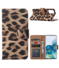 Ntech Samsung Galaxy S20 Plus Luipaard hoesje / book case