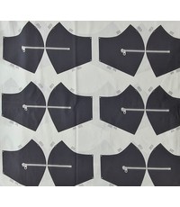 Merkloos Stof voor mondkapjes van 100% katoen | voorbedrukt paneel |12 mondkapjes om zelf te naaien - exclusieve designs -Rits - Zwart