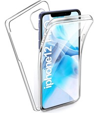 Ntech iPhone 12 / 12 Pro Hoesje Cover 2 in 1 (Voor en Achter) Transparant