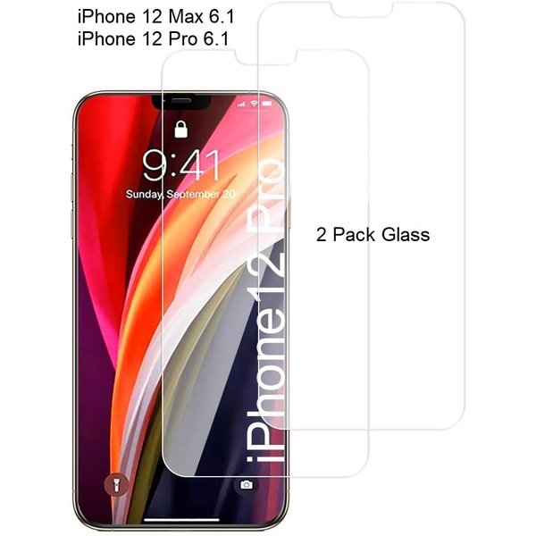 Ntech Screenprotector Geschikt voor 12 / 12 Pro Screenprotector 2 Pack / Tempered Glass