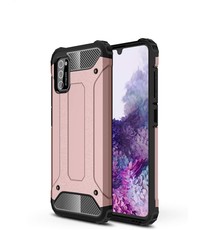 Ntech Samsung Galaxy A41 Hybride Armor Hoesje - Rose Goud