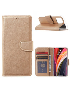 Ntech iPhone 12 Mini Hoesje met Pasjeshouder Goud