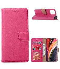 Ntech iPhone 12 / 12 Pro Hoesje Pink Met Pasjeshouder