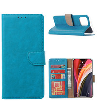 Ntech iPhone 12 / 12 Pro Hoesje Blauw Met Pasjeshouder