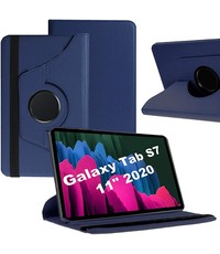 Ntech Samsung Galaxy Tab S7 2020 (SM-T870 T875) 360° Draaibare Hoes  Donker Blauw