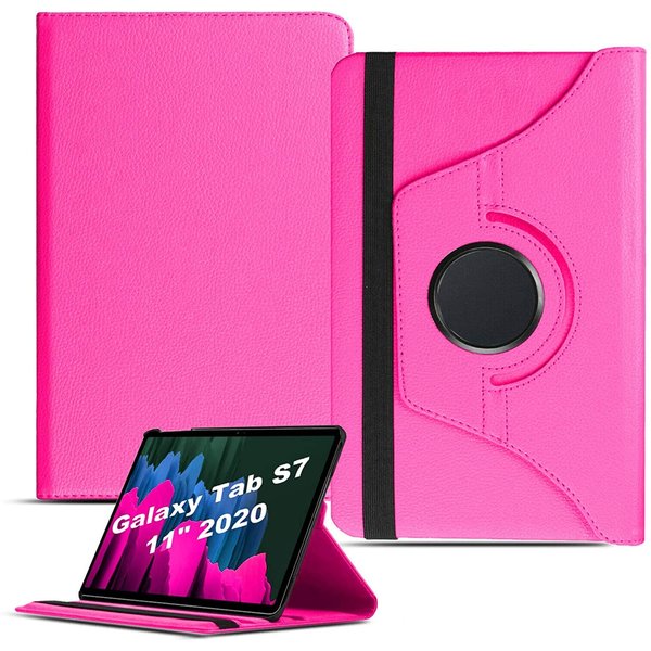 Ntech Hoes Geschikt voor Samsung Galaxy Tab S7 2020 (SM-T870 T875) 360° Draaibare Hoes Pink