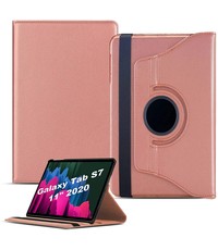 Ntech Samsung Galaxy Tab S7 2020 (SM-T870 T875) 360° Draaibare Hoes  Rose Goud