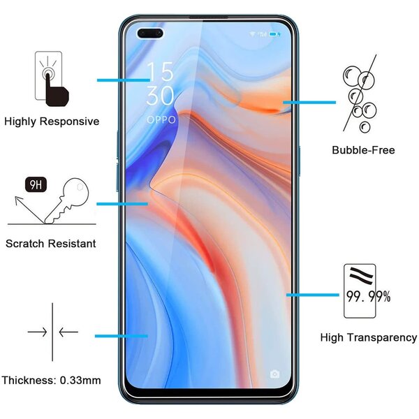 Ntech Opp Reno 4 Screen Protector / tempered glass 2 pack