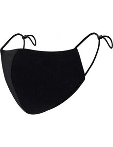 Merkloos Zwart mondkapje verstelbaar (1-pack) wasbaar - elastische face mask
