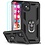 Ntech Hoesje Geschikt voor iPhone 12/12 Pro hoesje - Hardcase - Tough armor ring Zwart + 2 stuks screenprotector