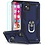 Ntech Hoesje Geschikt voor iPhone 12/12 Pro hoesje - Hardcase - Tough armor ring Blauw + 2 stuks screenprotector