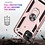 Ntech Hoesje Geschikt voor iPhone 12/12 Pro hoesje - Hardcase - Tough armor ring Rosegoud + 2 stuks screenprotector