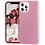 Ntech Hoesje Geschikt voor iPhone 12 Pro Hoesje - Glitter TPU backcover - Pink