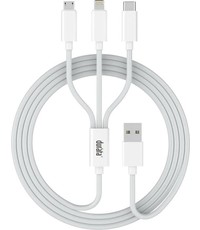 Durata Durata DR-U31 3in1 Lightning / Type C / Micro-USB kabel / Oplaadkabel / Oplaad Kabel Geschikt voor: Apple iPhone / Samsung / Sony / Huawei / Motorola / Wiko / LG / HTC / Honor / Alcatel