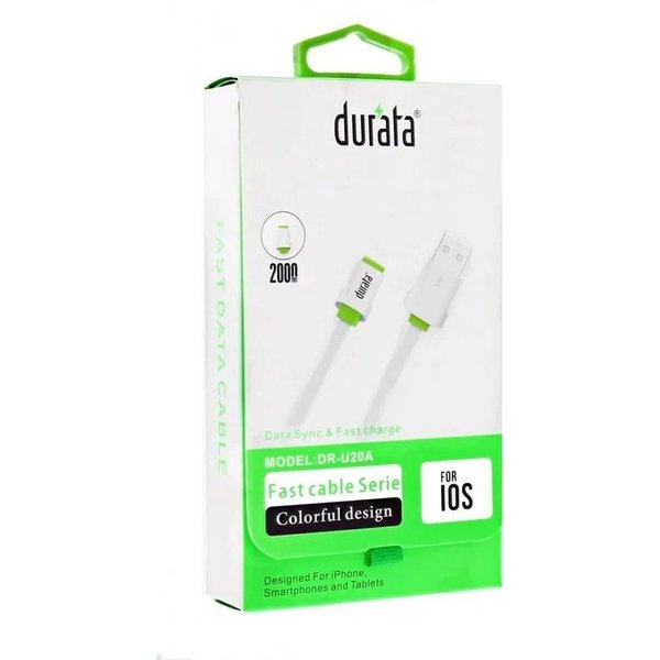 Durata Durata DR-U20A Lightning USB Kabel 2 meter / Oplaadkabel / Oplader Kabel voor iPhone 11 / Pro / Max / X / Xs/ XR / MAX / 8 / 8 Plus / SE / 2020 / 5S / 5 / 5C / 6S / 6 Plus / 7 / 7 Plus / iPad