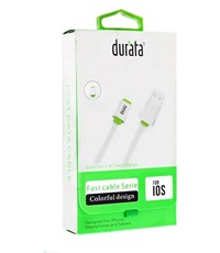 Durata Durata (DU-U10A) Lightning USB Kabel 1 meter / Oplaadkabel / Oplader Kabel voor iPhone 11 / Pro / Max / X / Xs/ XR / MAX / 8 / 8 Plus / SE / 2020 / 5S / 5 / 5C / 6S / 6 Plus / 7 / 7 Plus